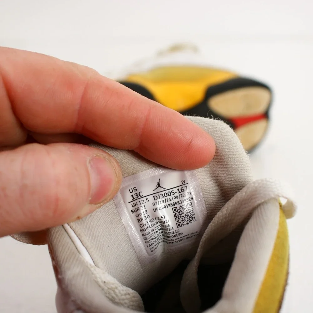 Nike Air Jordan 13 Retro Del Sol Shoes Sneakers White Yellow DJ3005-167 Kids 13C